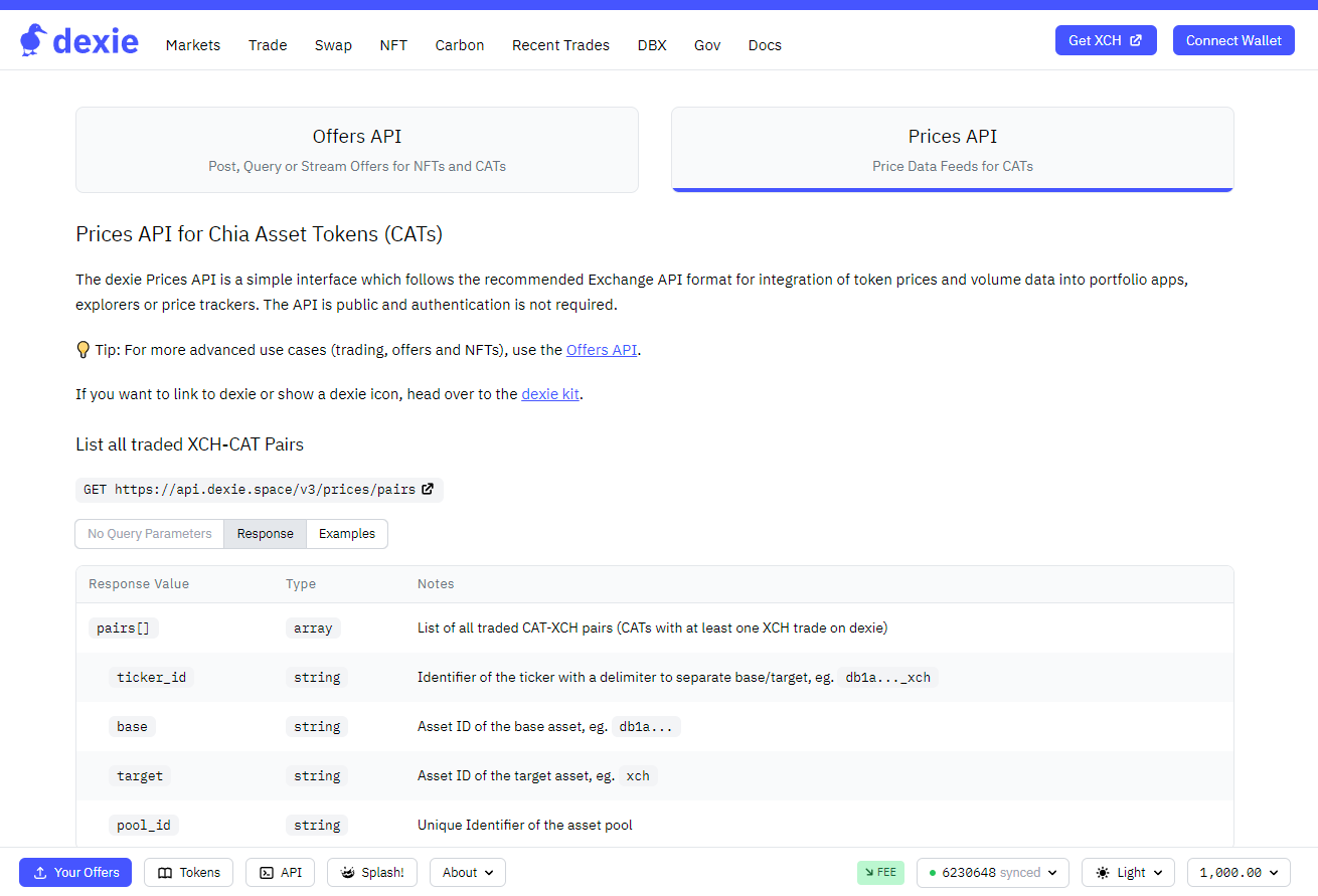 dexie API