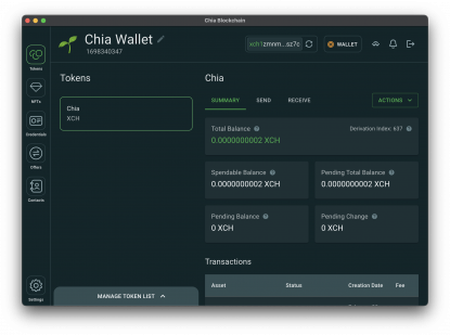 Chia Reference Wallet