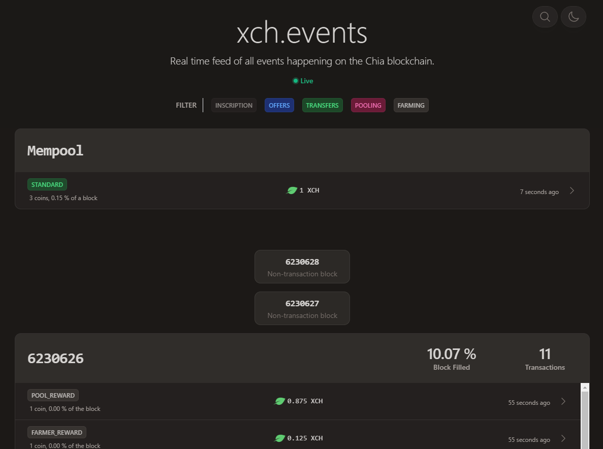 XCH.events
